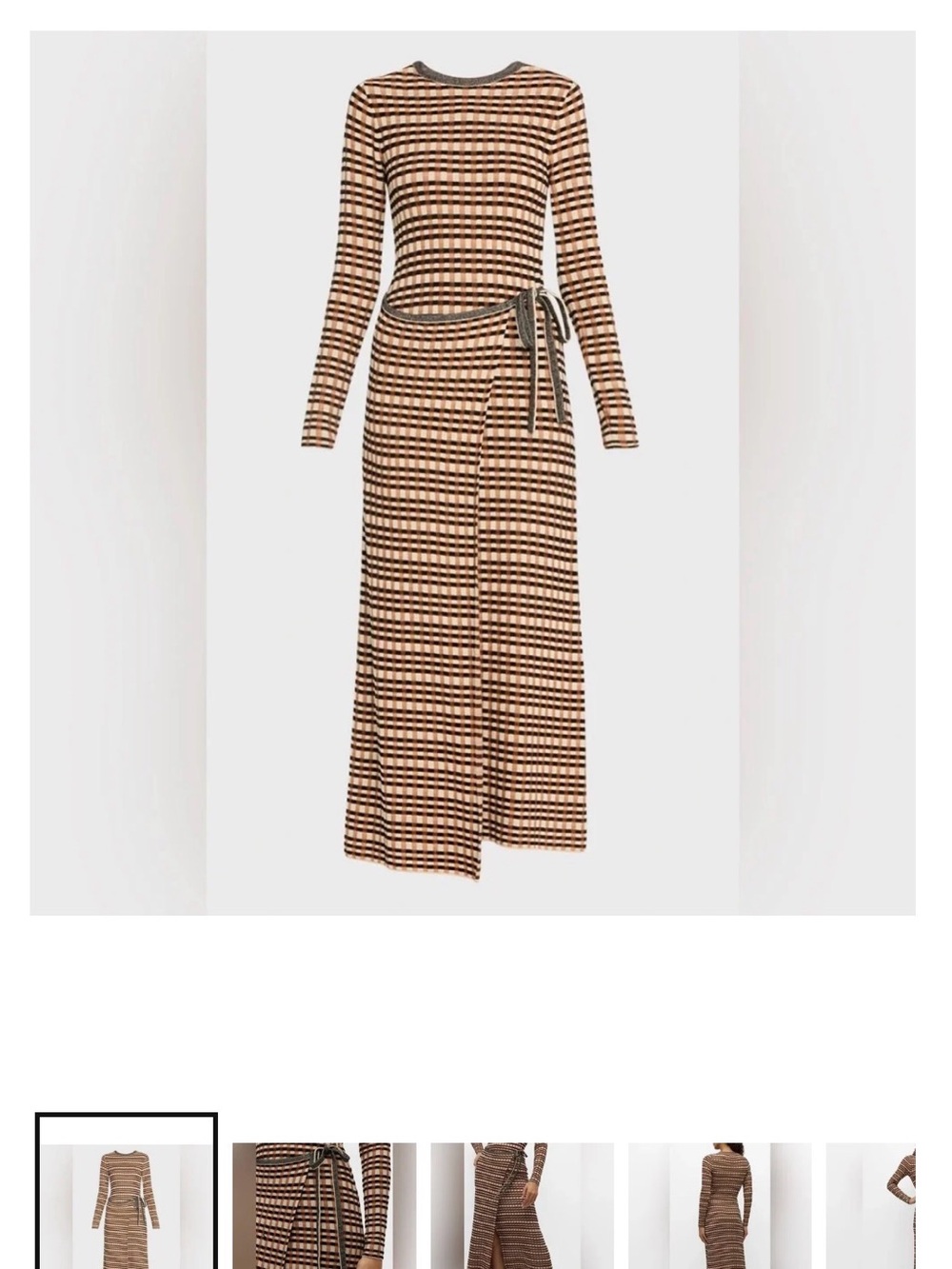 Ulla Johnson plaid Long-Sleeve Maxi wrap Dress